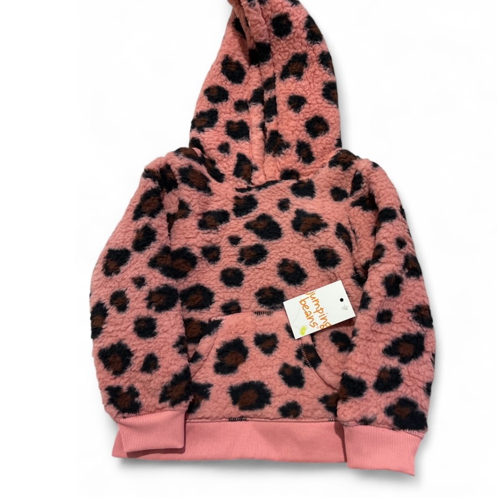 Jumping Beans Pink and Black Leopard Kids Hoodie